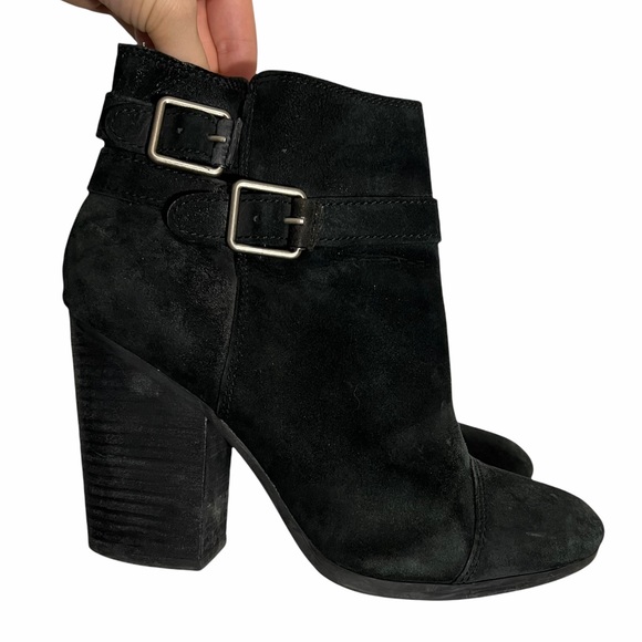 Lucky Brand Shoes - Lucky Brand Laureen Black Buckled Heeled Booties